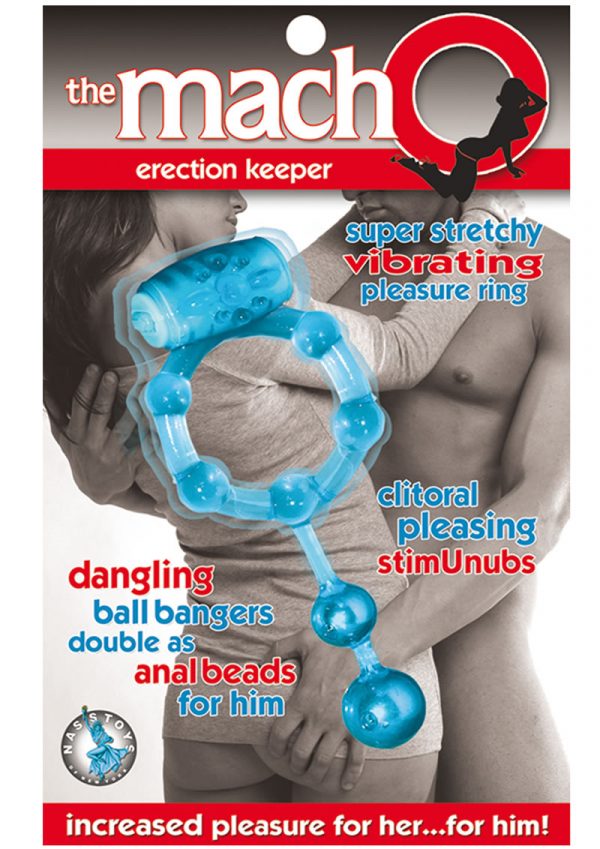 The Macho Erection Keeper Cock Ring Blue