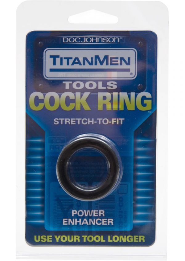 TitanMen Tools Cock Ring Stretch To Fit Black