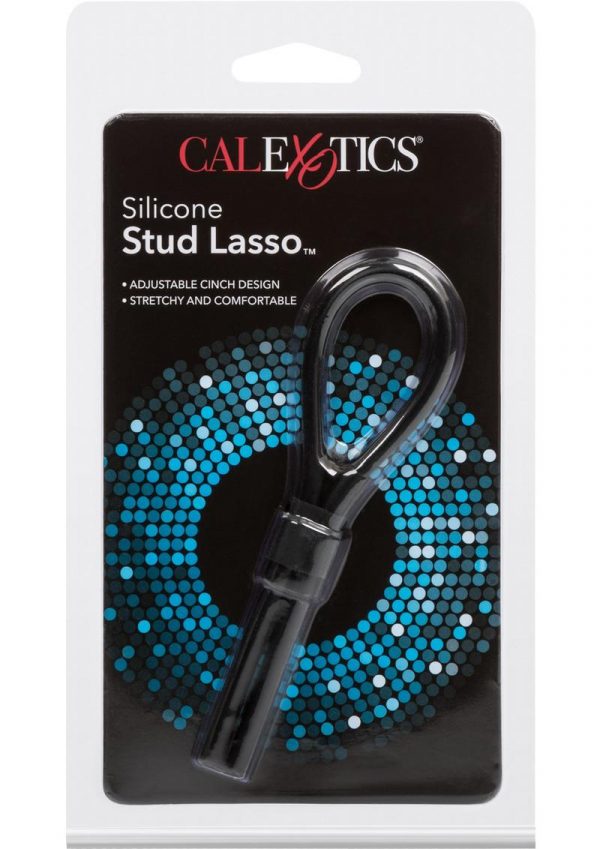 Silicone Stud Lasso Adjustable Cock Ring Black