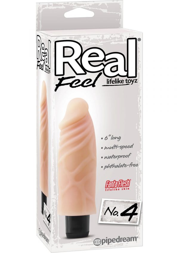 Real Feel Lifelike Toyz Number 4 Realistic Vibrator Waterproof Flesh 6 Inch