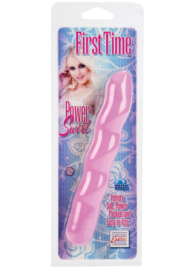 First Time Power Swirl Vibrator Waterproof 6 Inch Pink