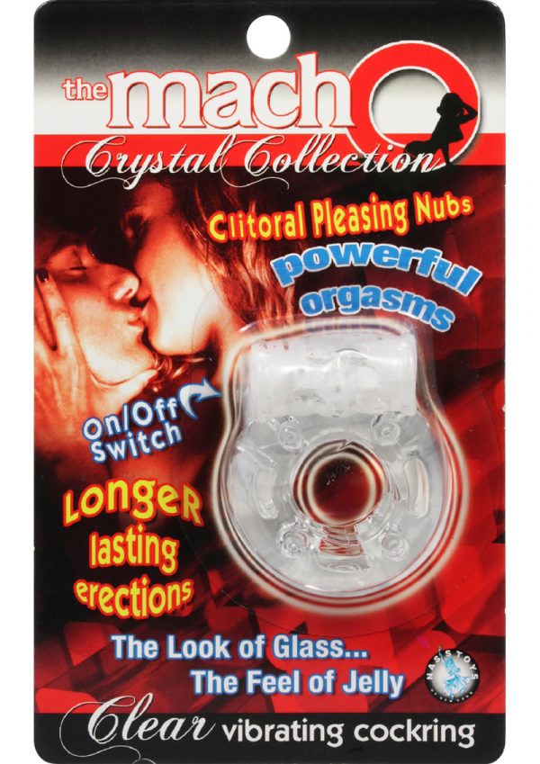 Macho Crystal Collection Vibrating Cockring Clear