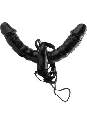 Fetish Fantasy Vibrating Double Delight Strap On 6 Inch Black