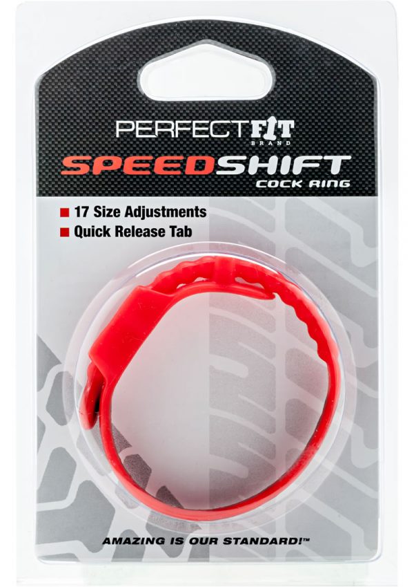 Perfect Fit Speed Shift Adjustable Cock Ring - Red