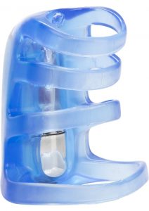 Couples Pleasure Cage Cockring Waterproof Blue