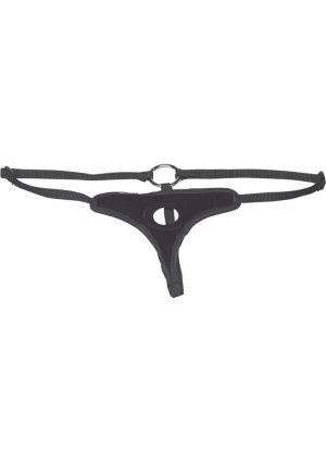 Lux Fetish Velvet Bikini Strap-On Adjustable Black