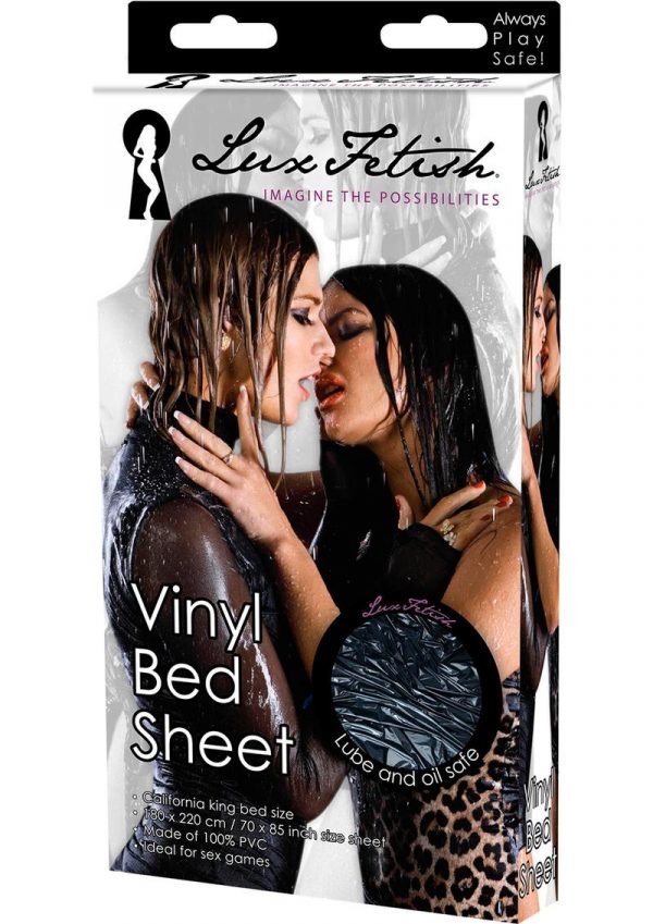 Lux Fetish Vinyl Bed Sheet Black California King Size