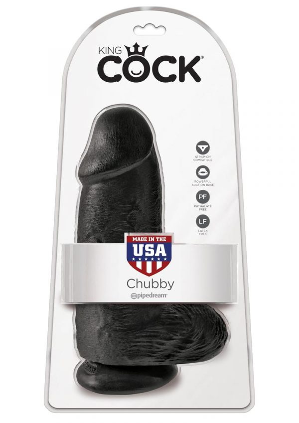 King Cock Chubby Realistic Dildo With Balls Black 9 Inch