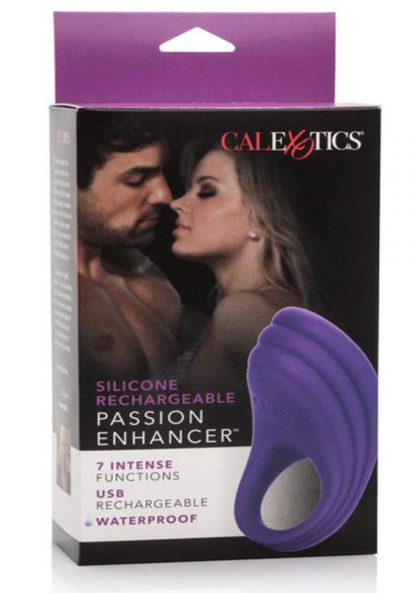 Silicone Rechargeable Passion Enhancer Cockring Waterproof Purple