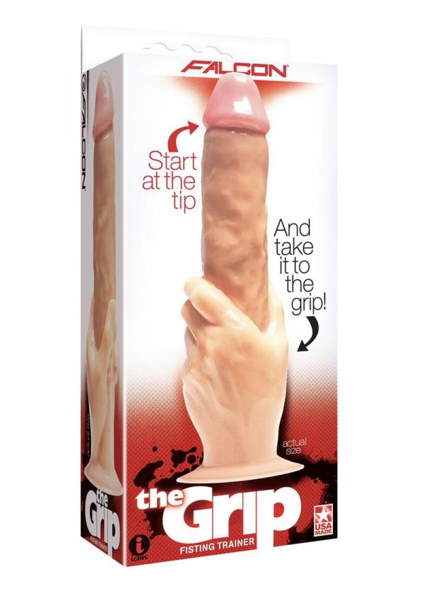 Falcon The Grip Fisting Trainer Realistic Cock In Hand Dildo Flesh 14 Inch