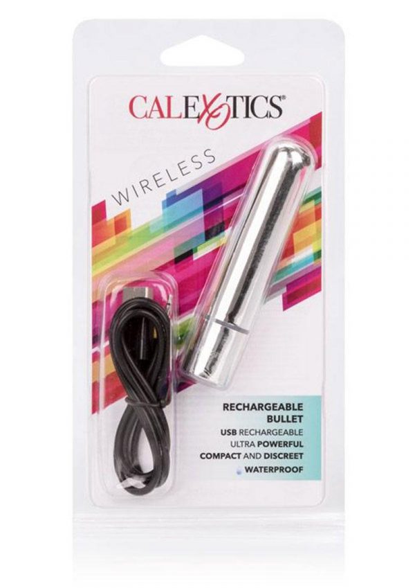 Wireless Bullet USB Rechargeable Waterproof Silver 2.5 Inch