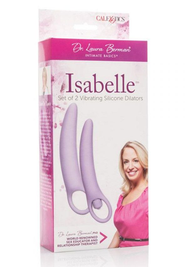 Dr. Laura Berman Intimate Basics Isabelle Vibrating Silicone Dialators Set Waterproof Purple 2 Each