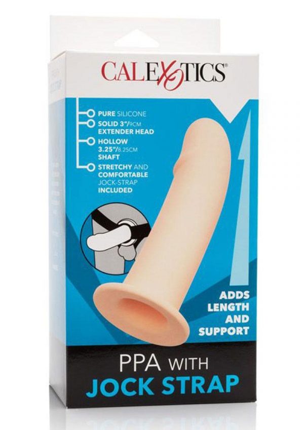 PPA With Jock Strap Strap On Penis Sleeve Ivory 7 Inch