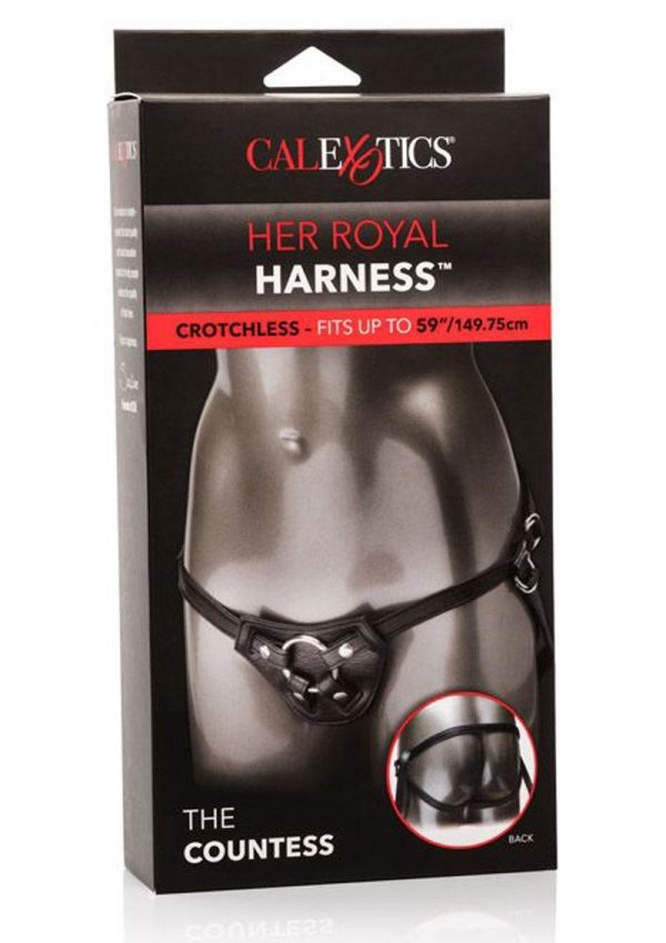 Calexotics Her Royal Harness The Countess Vegan Leather Black