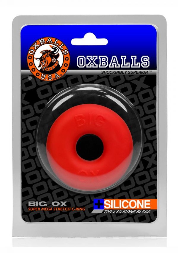 Big Ox Super Mega Stretch Silicone Cock Ring Red Ice