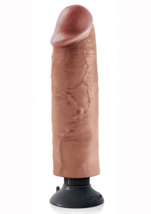 King Cock Vibrating Cock Waterproof Tan 10 Inches