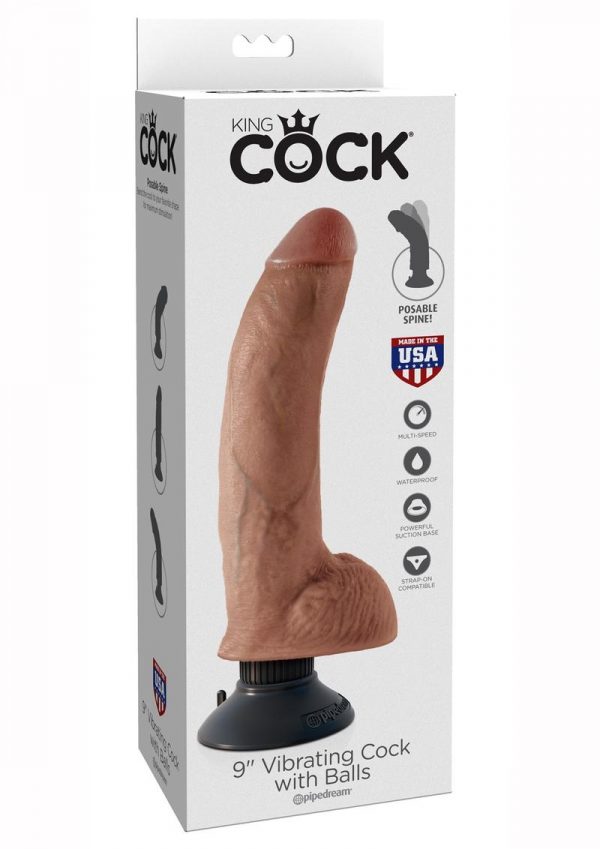 Kc 9 Vibrating Cock W/balls Tan