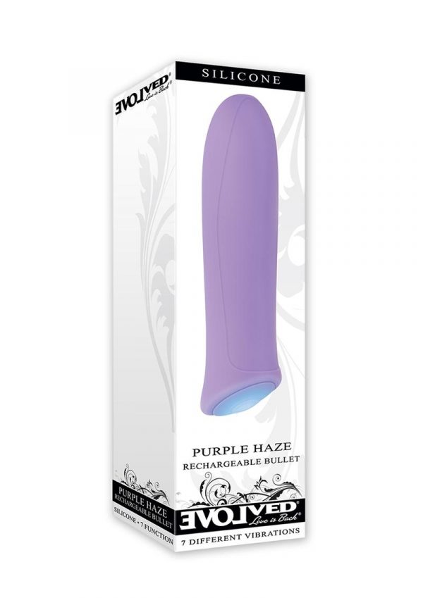 Purple Haze USB Rechargeable Silicone Bullet Waterproof Purple 3.4 Inch