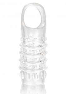 Stimulation Enhancer Textured Penis Sleeve Clear 4.25 Inch