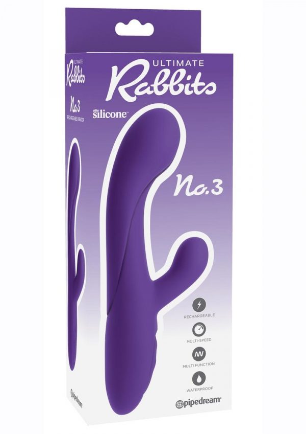 Ultimate Rabbits No 3 Plum Vibrator Multi Speed Waterproof Rechargeable