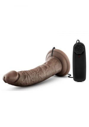 Dr Skin Dr Dave Dildo 7in Vibrating With Wired Remote - Chocolate