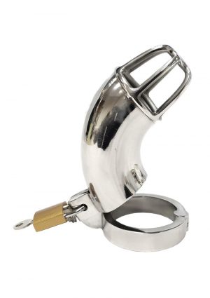 Rouge Stainless Steel Play Cock Cage With Padlock