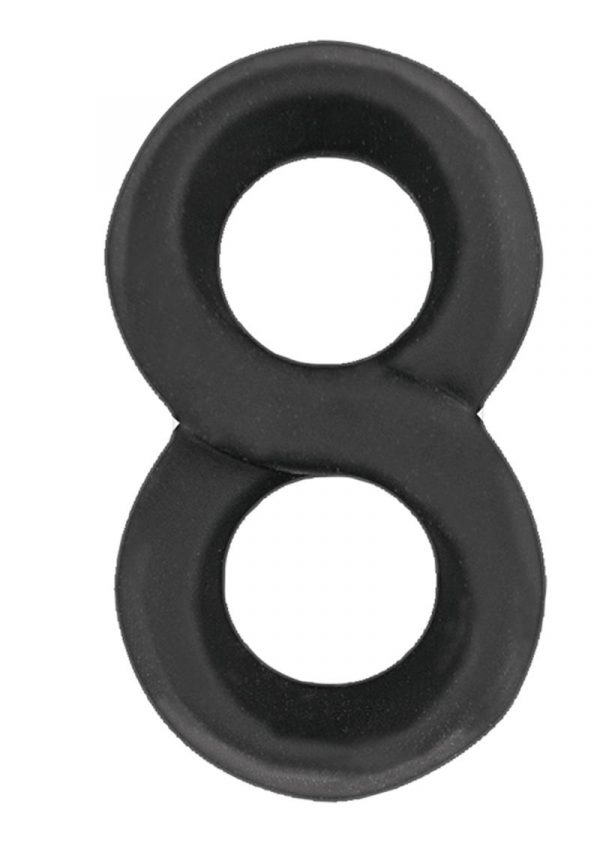 My Cockring Figure Eight Cock and Scrotum Ring Silicone Black