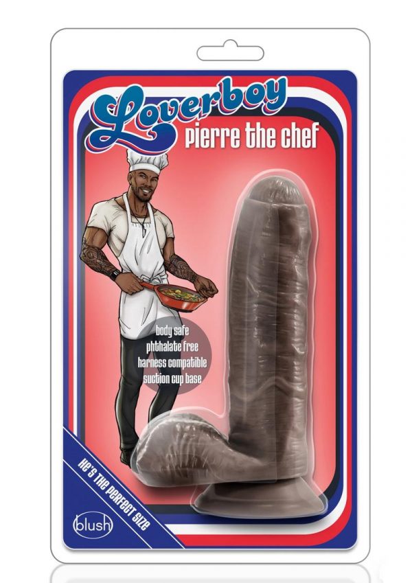 Loverboy Pierre The Chef Non Vibrating Dildo Harness Compatible Black