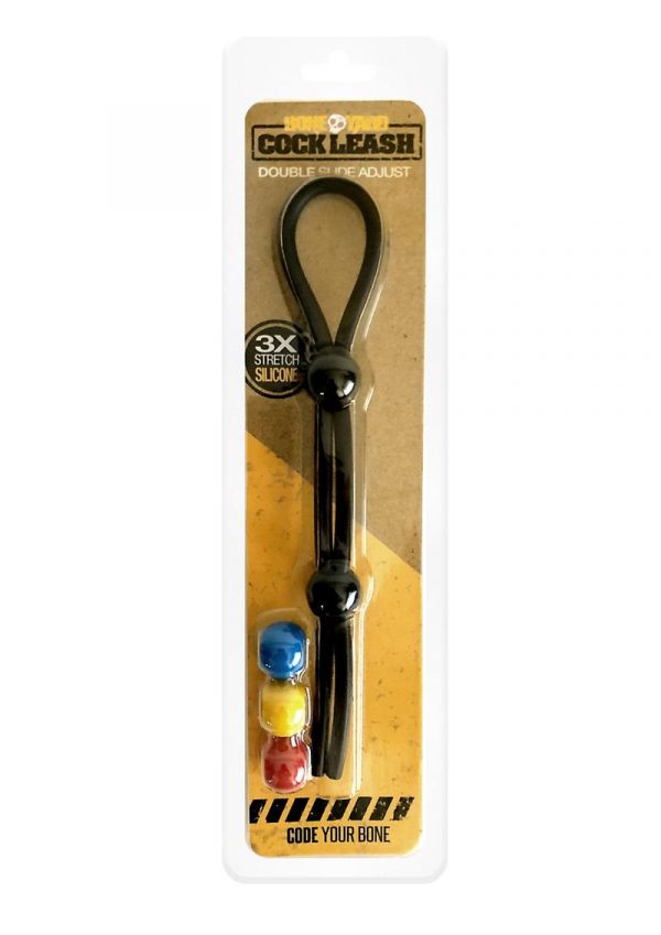 Bone Yard Cock Leash Silicone Double Slide Adjust Code Your Bone