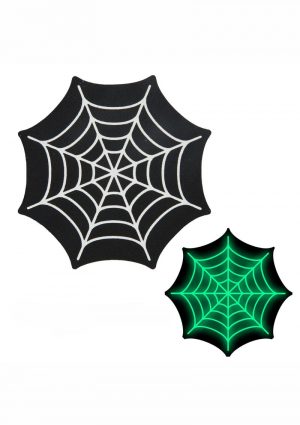 Peekaboo Glow In The Dark Webs Pasties - Black/Green