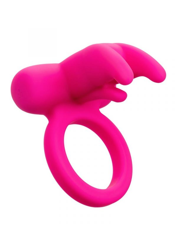 Calexotics Silicone Rechargeable Triple Clit Flicker Cock Ring - Pink