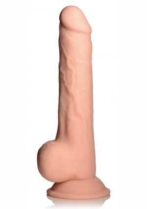 FleshStixxx Silicone Bendable Dong With Balls 9in - Vanilla