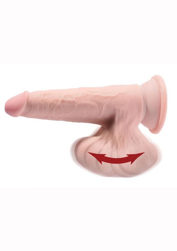 King Cock Triple Density Cock With Swinging Balls 7in - Vanilla