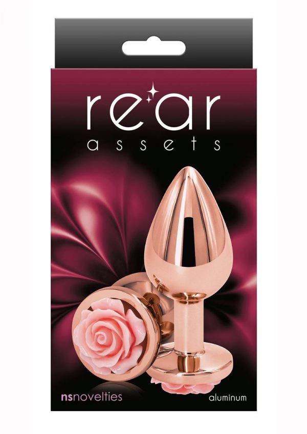 Rear Assets Rose Aluminum Anal Plug - Medium - Pink/Rose Gold