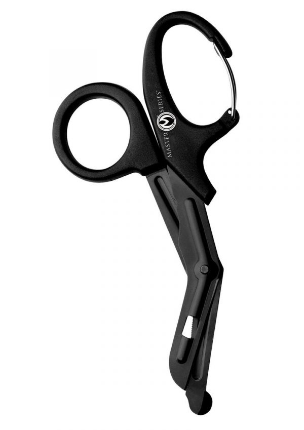 Master Series Snip Heavy Duty Bondage Stainless Steel Scissors With Clip - Black