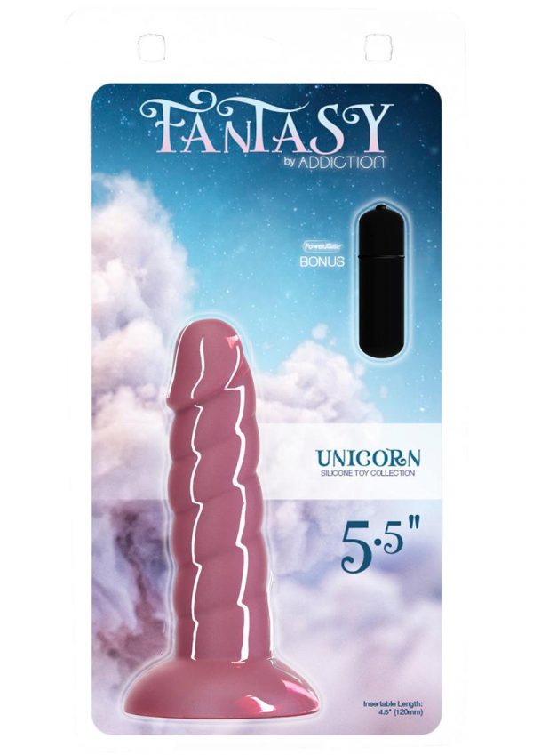 Addiction Fantasy Unicorn Silicone Dong 5.5in - Pink