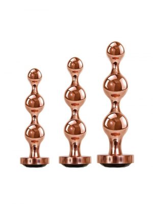 Gender X Gold Digger Set Anal Plugs (3 piece set) - Rose Gold/Black