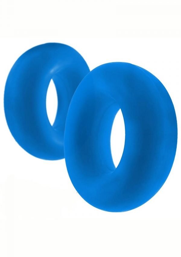 Hunkyjunk Stiffy Bulge Silicone Cock Rings (2 pack) - Teal Ice