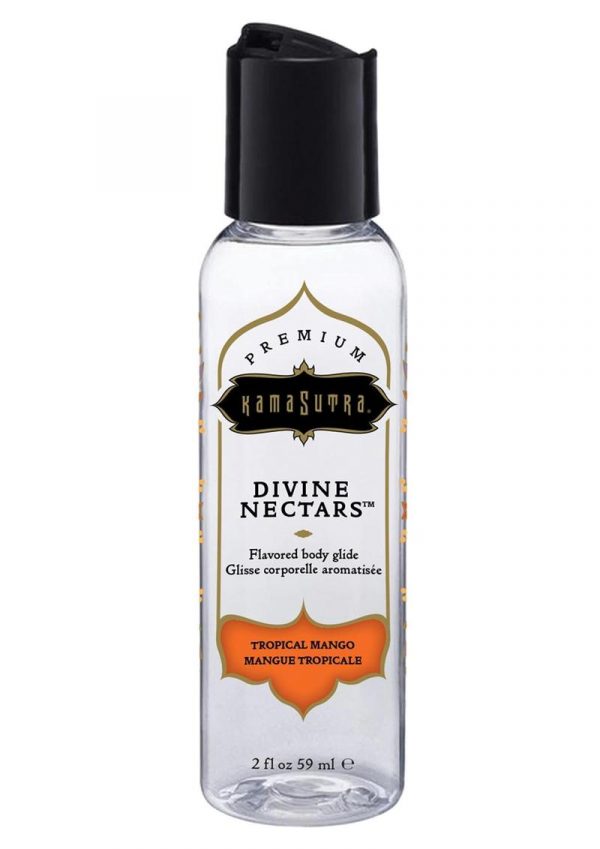 Kama Sutra Divine Nectars Water Based Flavored Body Glide Lubricant 2oz - Tropical Mango