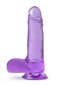 B Yours Plus Rock n` Roll Realistic Dildo with Balls 7.25in - Purple