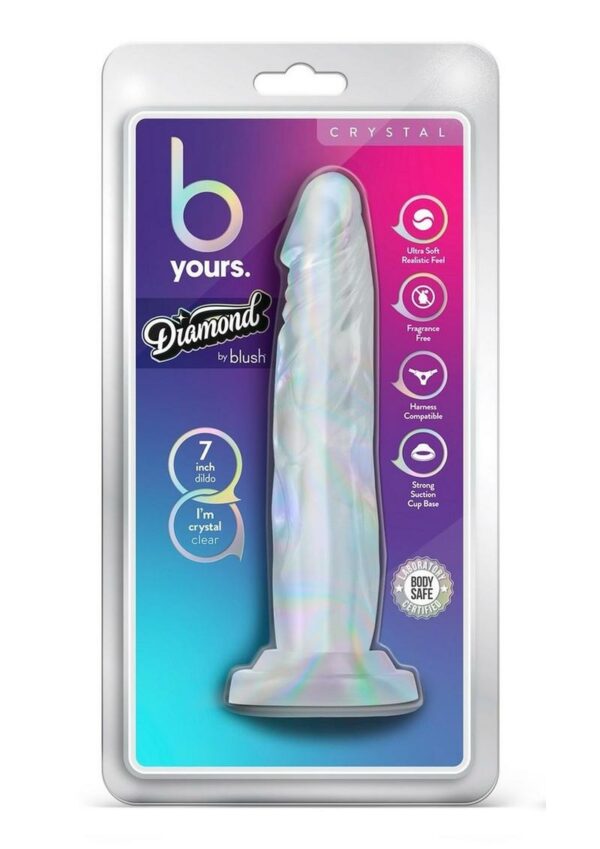 B Yours Diamond Crystal Dildo 7.5in - Clear