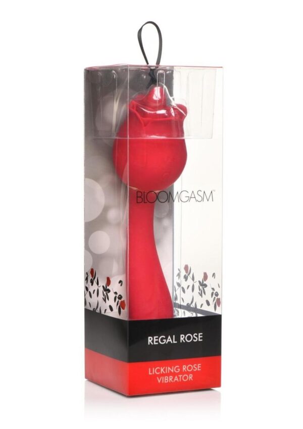 Bloomgasm Regal Rose Licking Rose Silicone Clitoral Vibrator - Red