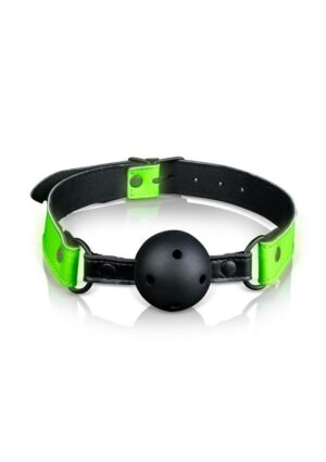 Ouch! Breathable Ball Gag Glow in the Dark - Green