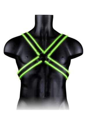 Ouch! Cross Harness Glow in the Dark - Large/XLarge - Green