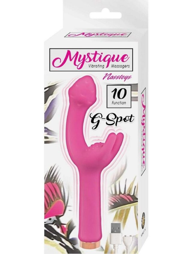 Mystique Vibrating Massagers Rechargeable Silicone G-Spot Vibrator - Pink