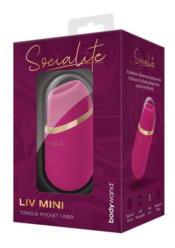 Bodywand Socialite Liv Mini Tongue Rechargeable Silicone Pocket Licker - Pink