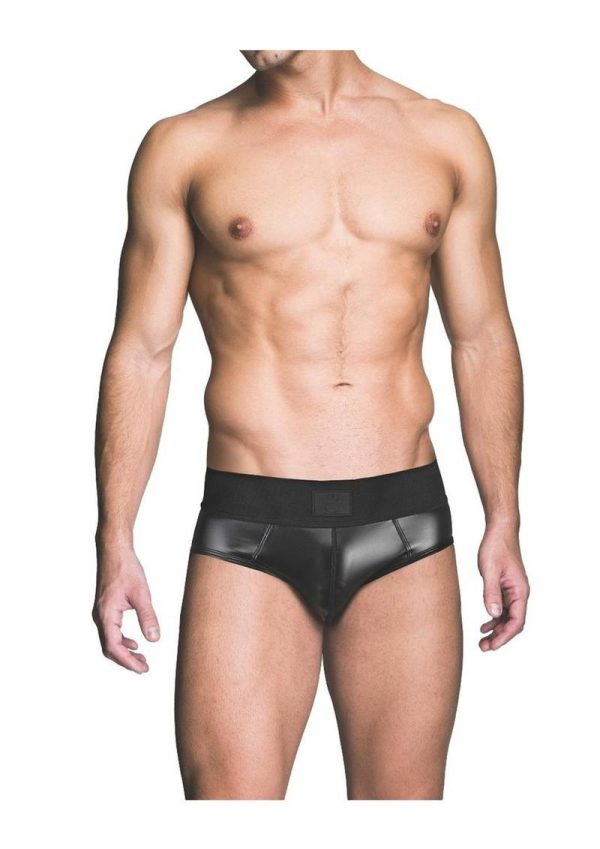 Prowler Red Wetlook Ass-Less Brief - Medium - Black