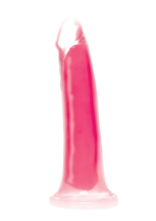 Lollicock Glow in the Dark Silicone Dildo 7in - Pink