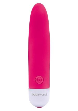 Bodywand Mini Lipstick Rechargeable Silicone Vibrator - Neon Pink