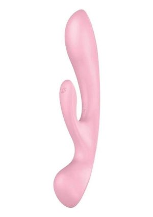 Satisfyer Triple Oh Rechargeable Silicone Dual Stimulating Vibrator - Pink